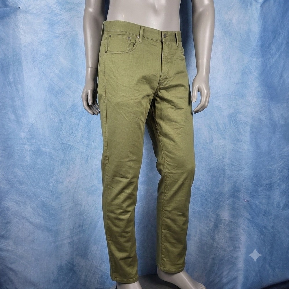 Quince Mens 40x34 Olive Green 5-Pocket Chino Pants Cotton Stretch Straight Leg